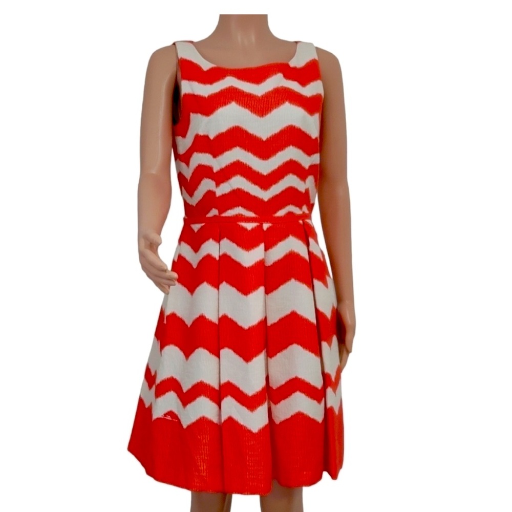 Just Taylor Nordstrom Zig Zag Fit & Flare Dress Size 10